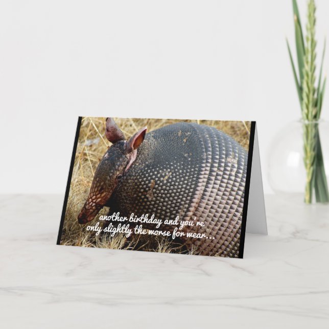 Cartão funny armadillo birthday card humor (Frente)