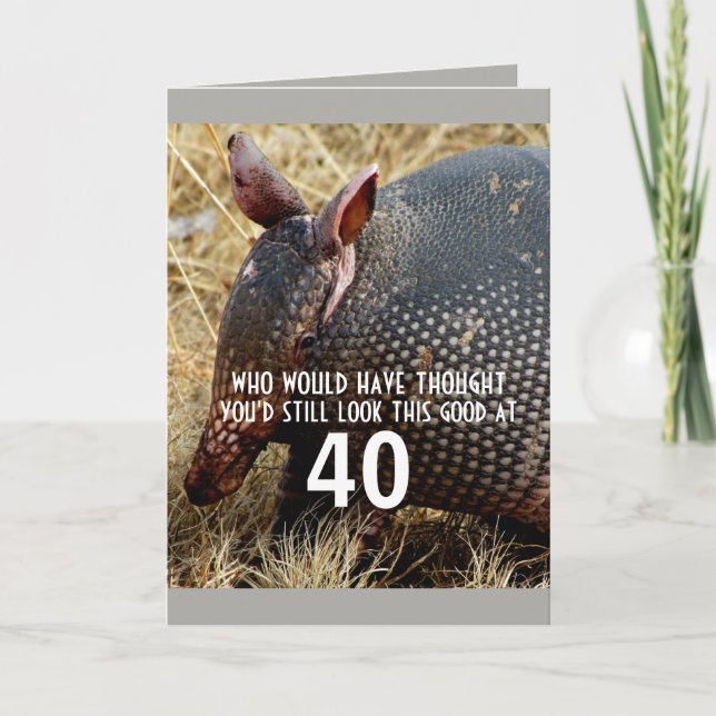Cartão funny armadillo custom  birthday card humor (Frente)
