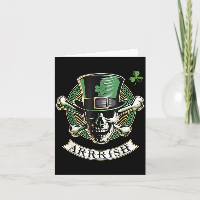 Cartão Funny Arrish Irish Rate St Patricks Day Rate Men G (Frente)