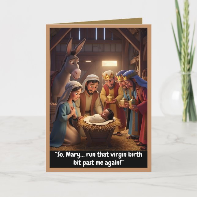 Cartão Funny atheist card, virgin birth theme (Frente)