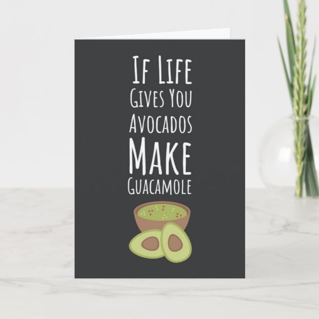 Cartão Funny Avocado Cards Fruit Guacamole Modern Trendy (Frente)