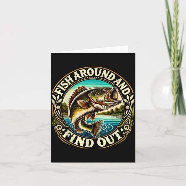 Cartão Funny B Fishing Men Dad Grandpa Fishing Lovers Ent (Frente)