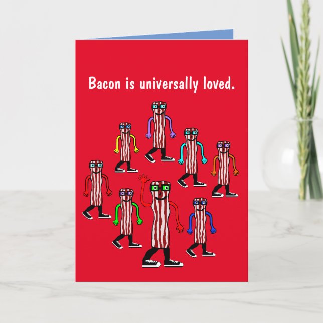 Cartão Funny Bacon Birthday Card Gift (Frente)