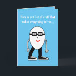 Cartão Funny Bacon & Egg Birthday Card Gift<br><div class="desc">Funny bacon & egg birthday card unique gift for women,  men,  mom,  dad,  boys,  girls,  college students,  teens,  hipsters and people that like bacon,  eggs & funny food from zazzle.com/bostonsportstshirts*.</div>