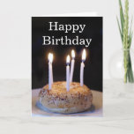 Cartão Funny Bagel Birthday<br><div class="desc">Foto de um bagel de tudo com velas de aniversário iluminadas.</div>