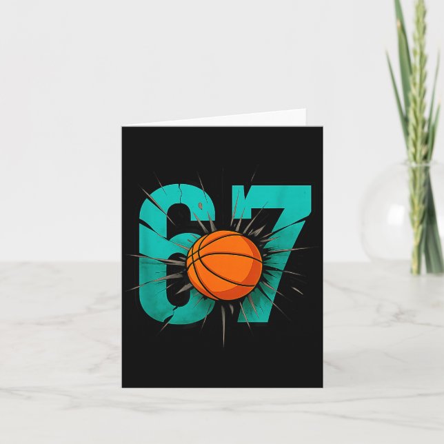 Cartão Funny Basketball 67 Six Seven 6 7 Outfits For Boys (Frente)