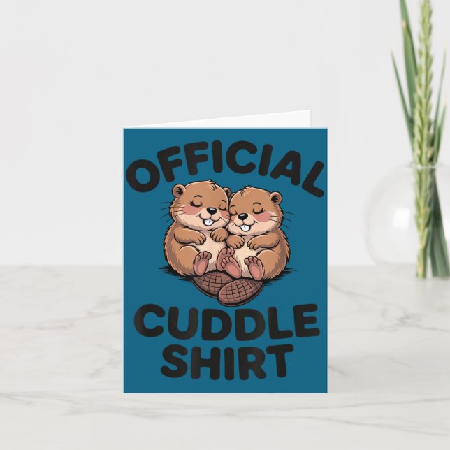Cartão Funny Beavers Hugging Cuddle  (Frente)