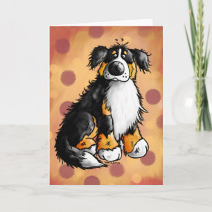 Cartão Funny Bernese Mountain Dog Cartoon Greeting Card
