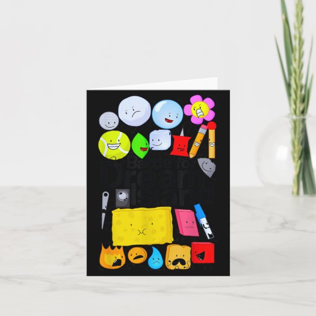 Cartão Funny Bfdi-battle For Dream-island Kids Graphic Bo (Frente)