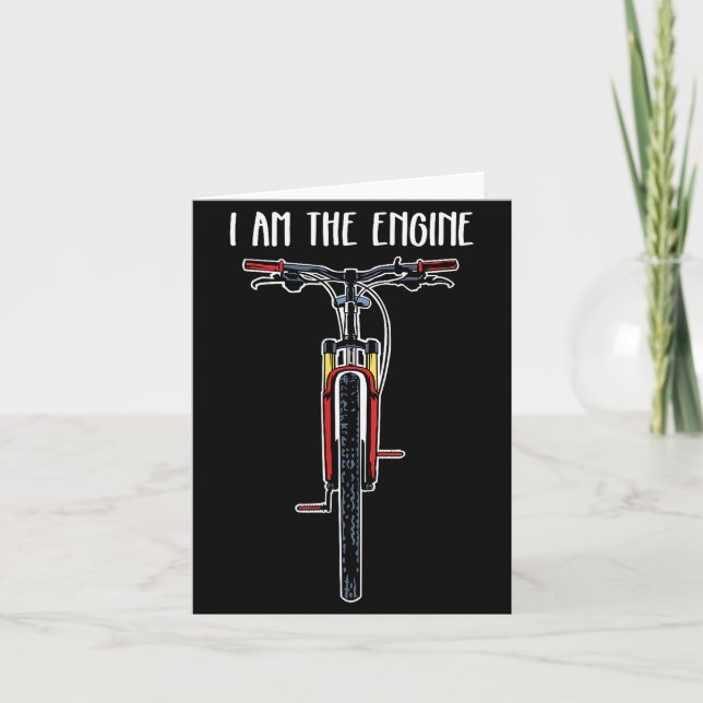 Cartão Funny Bicycle I Am The Engine  (Frente)