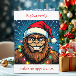 Cartão Funny Bigfoot Pun Christmas
