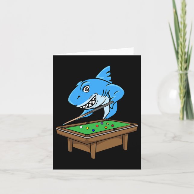 Cartão Funny Billiards Piscina Shark Hall Piada Billi (Frente)