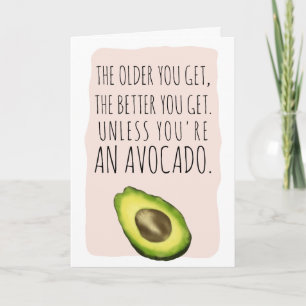 Cartão Funny birthday avocado watercolor illustration