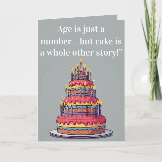 Cartão Funny Birthday Card – "Age is Just a Number…  (Frente)