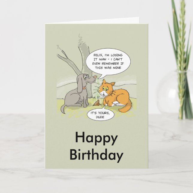 Cartão Funny birthday card: Dog Poo (Frente)