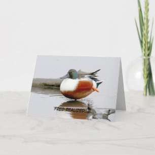 Cartão Funny birthday card featuring Shoveler duck