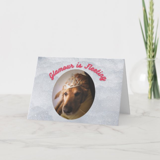 Cartão Funny Birthday Card Glamourous Golden Retriever (Frente)