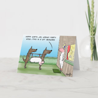 Cartão Funny Birthday Card With  Wolves and a Dead Sheep