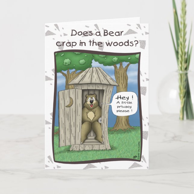 Cartão Funny Birthday Cards: Bear in the Woods (Frente)