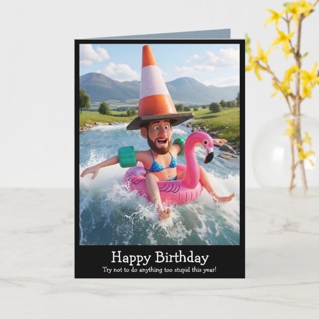 Cartão Funny Birthday Cards for men (Flor Amarela)