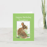 Cartão Funny Birthday Daughter, Cute Rabbit, Carrot Cake<br><div class="desc">This little rabbit wants to say Happy Birthday Daughter and let's celebrate with Carrot cake</div>