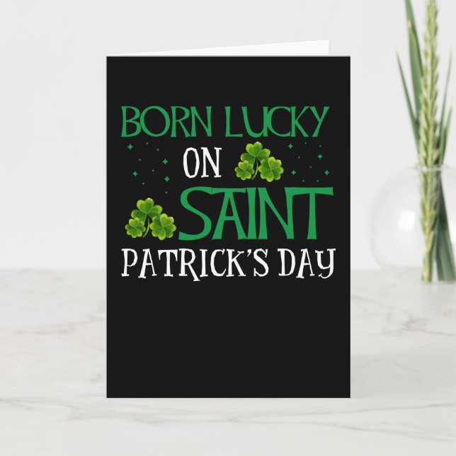 Cartão Funny Birthday Lucky On Saint Patrick's Day (Frente)