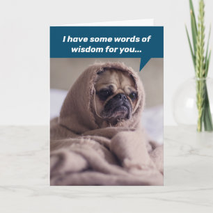 Cartão Funny Birthday Words Of Wisdom From Jedi Pug
