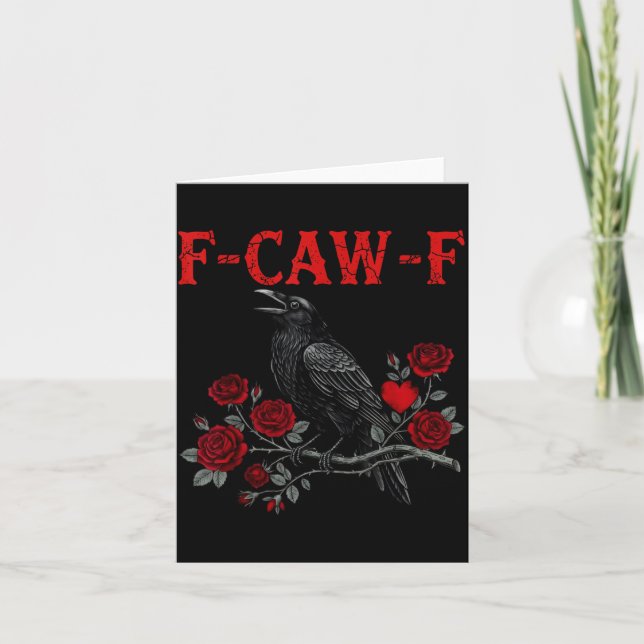 Cartão Funny Black Bird F-caw-f Anti Valentines Day Singl (Frente)