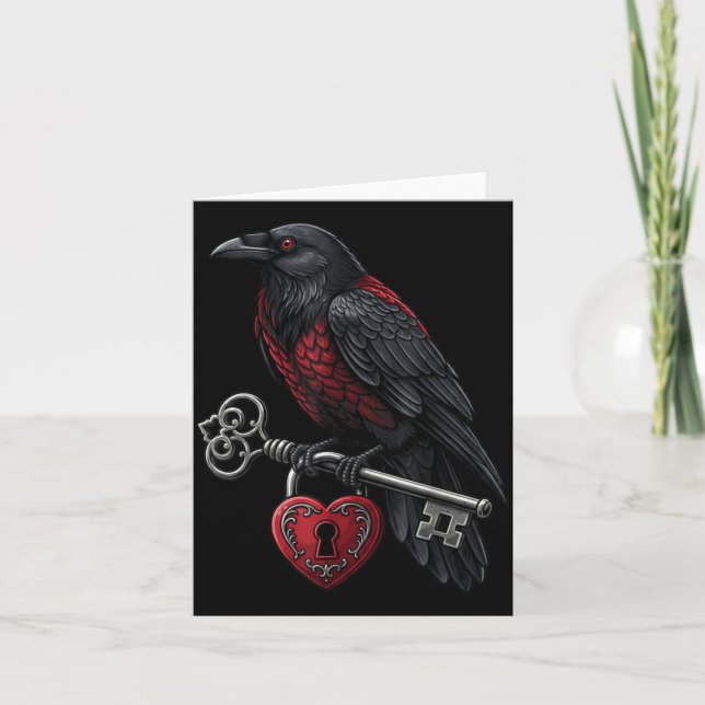 Cartão Funny Black Crow Black Bird Funny Crow Valentines  (Frente)