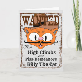 Cartão Funny Blank Inside Card Outlaw Cowboy Cat