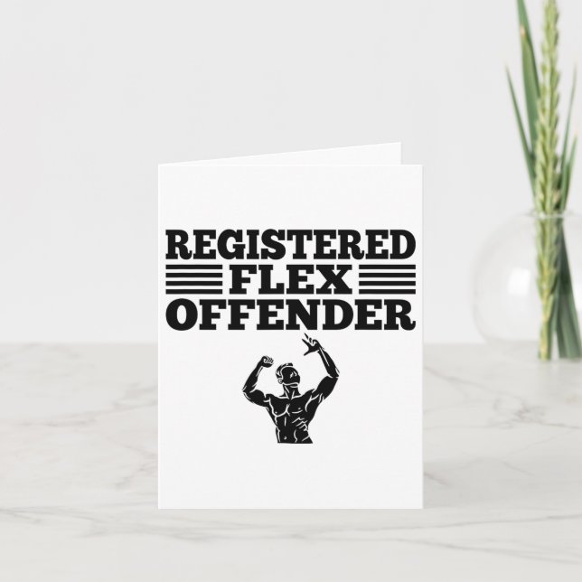 Cartão Funny Bodybuilding Workout Registrado Offende Flex (Frente)