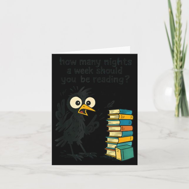 Cartão Funny Bookworm 6 7 Meme Design _ Reading Nights Hu (Frente)