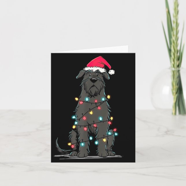 Cartão Funny Bouvier Des Flandres Christmas Graphics Dog  (Frente)