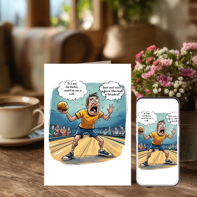 Cartão Funny Bowling Birthday Card (Criador carregado)