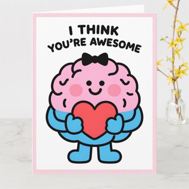 Cartão Funny Brain Love Valentine Greeting Card (Flor Amarela)