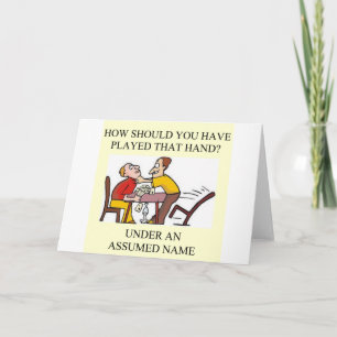 Cartão funny bridge player joke design