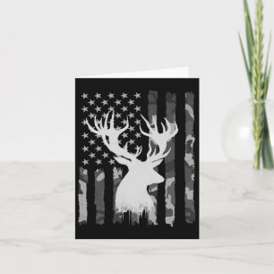 Cartão Funny Camouflage Usa Flag Whitetail Buck Deer Hunt