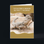 Cartão Funny Camouflaged Lizard in a Tweed Hat Birthday<br><div class="desc">Beige desert lizard,  wearing a beige tweed hat and blending in with the background. Trying to keep a low profile on his birthday. Know any people like that? Funny birthday card for people who blend in,  keep low profiles or just like beige.</div>