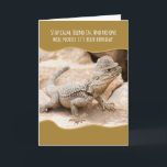 Cartão Funny Camouflaged Lizard in a Tweed Hat Birthday<br><div class="desc">Beige desert lizard,  wearing a beige tweed hat and blending in with the background. Trying to keep a low profile on his birthday. Know any people like that? Funny birthday card for people who blend in,  keep low profiles or just like beige.</div>