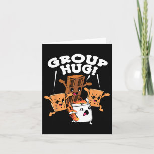 Cartão Funny Camping Smores Grupo Hug Marshmallow Chocola