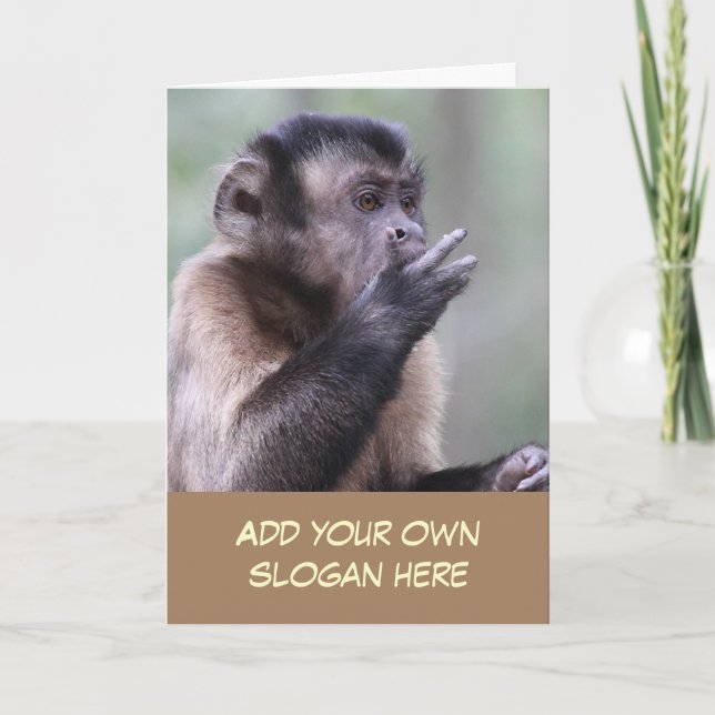 Cartão Funny Capuchin Monkey to Customize Yourself (Frente)