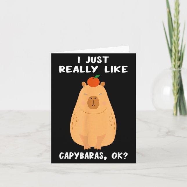 Cartão Funny Capybara Art For Men Women Kids Rodent Capyb (Frente)