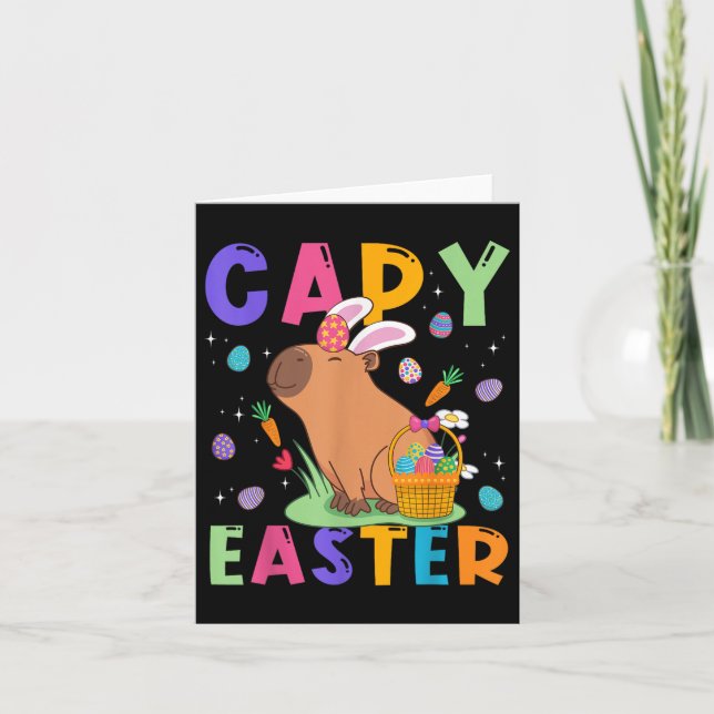 Cartão Funny Capybara Day Capy Easter Ovos Capy Lo (Frente)