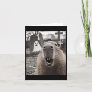 Cartão Funny Capybara Ghost Halloween Costume Capybara Ha