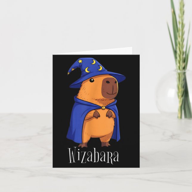 Cartão Funny Capybara Wizard Costume Wizabara Graphic Kid (Frente)