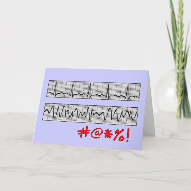Cartão Funny Cardiac Rhythm Strip Gifts (Frente)