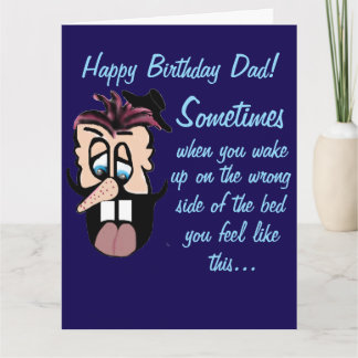 Cartão Funny Cartoon Caricature Happy Birthday Dad! Card