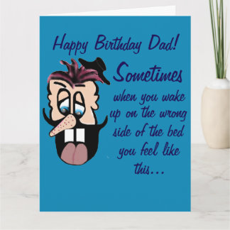 Cartão Funny Cartoon Caricature Happy Birthday Dad! Card