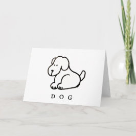 Cartão Funny Cartoon Sitting Dog Folded Greeting Card