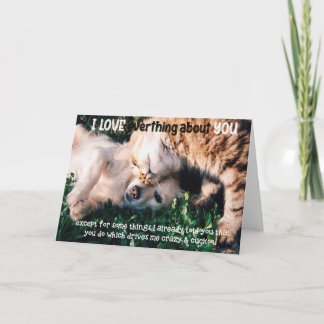 Cartão Funny Cat and Dog Birthday Card